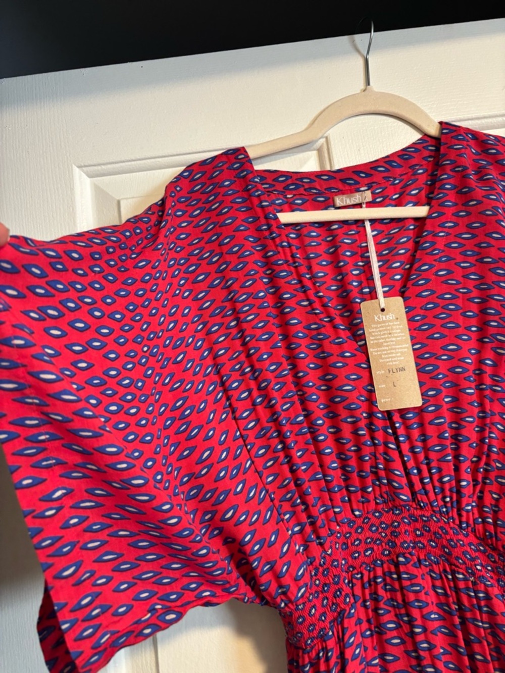 NEW Khush Flynn Bright Pink & Blue Printed Elastic-Waist Dress 🩷 - Picture 2 of 6
